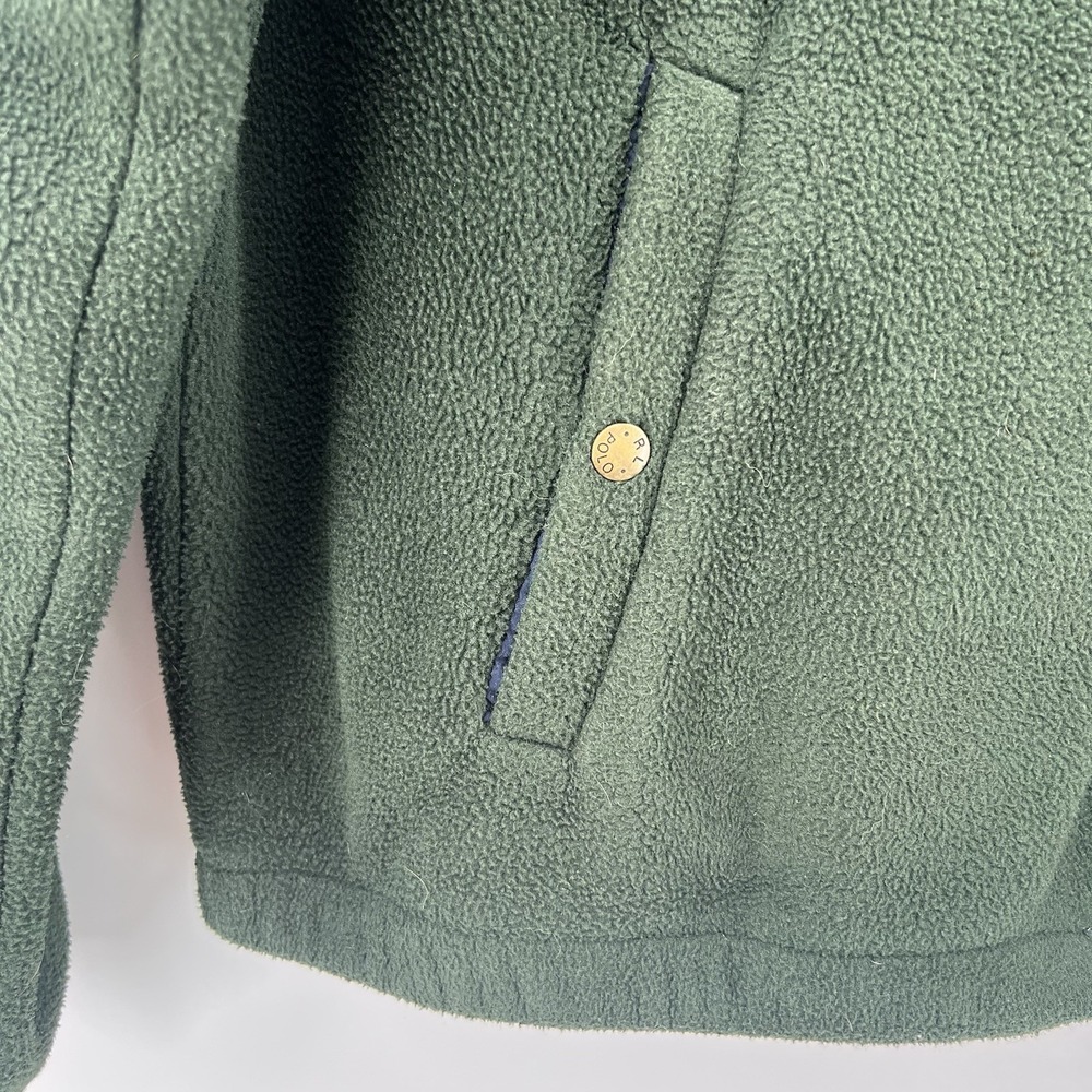 Vintage 90s Polo Ralph Lauren Fleece Full Zip Jacket Mens Large Green Polartec - Picture 5 of 10